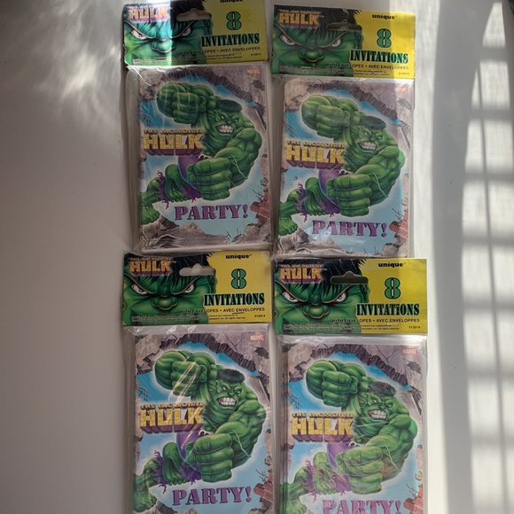 Marvel Invitations Cards,4 Packs of 8The Incredible Hulk Birthday Party - Picture 1 of 10